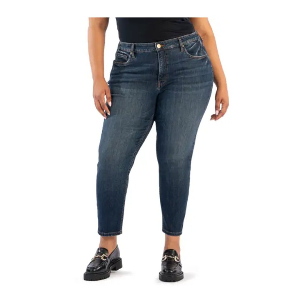 KUT from the Kloth Naomi Fab Ab High Waist Crop Slim Straight Leg Jeans Size 20W